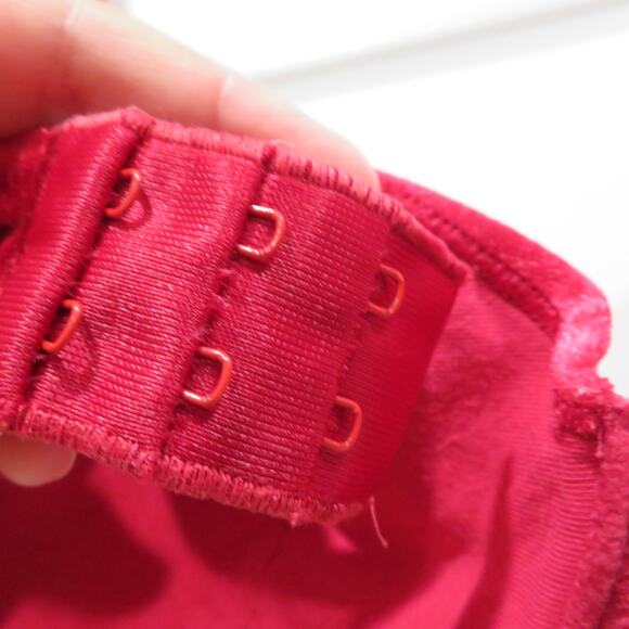 Victoria's Secret Womens Sz 34C Red Velvet Vintage Y2K Bra Lightly Lined Rose - Picture 4 of 9